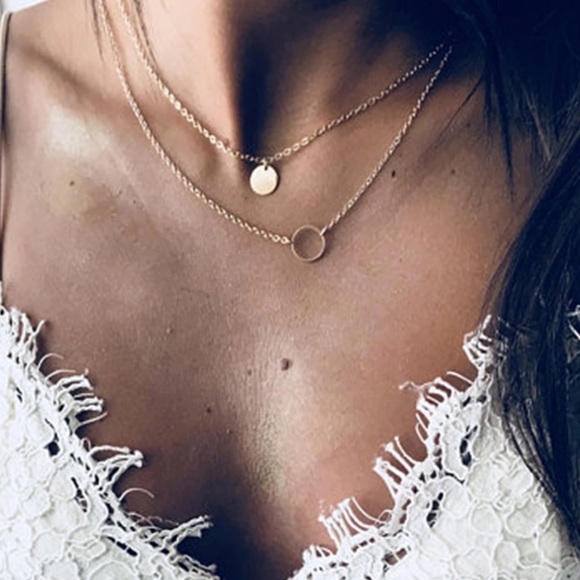 Download Wander Boutique Jewelry Kira Gold Dainty Circle Layered Necklace Poshmark